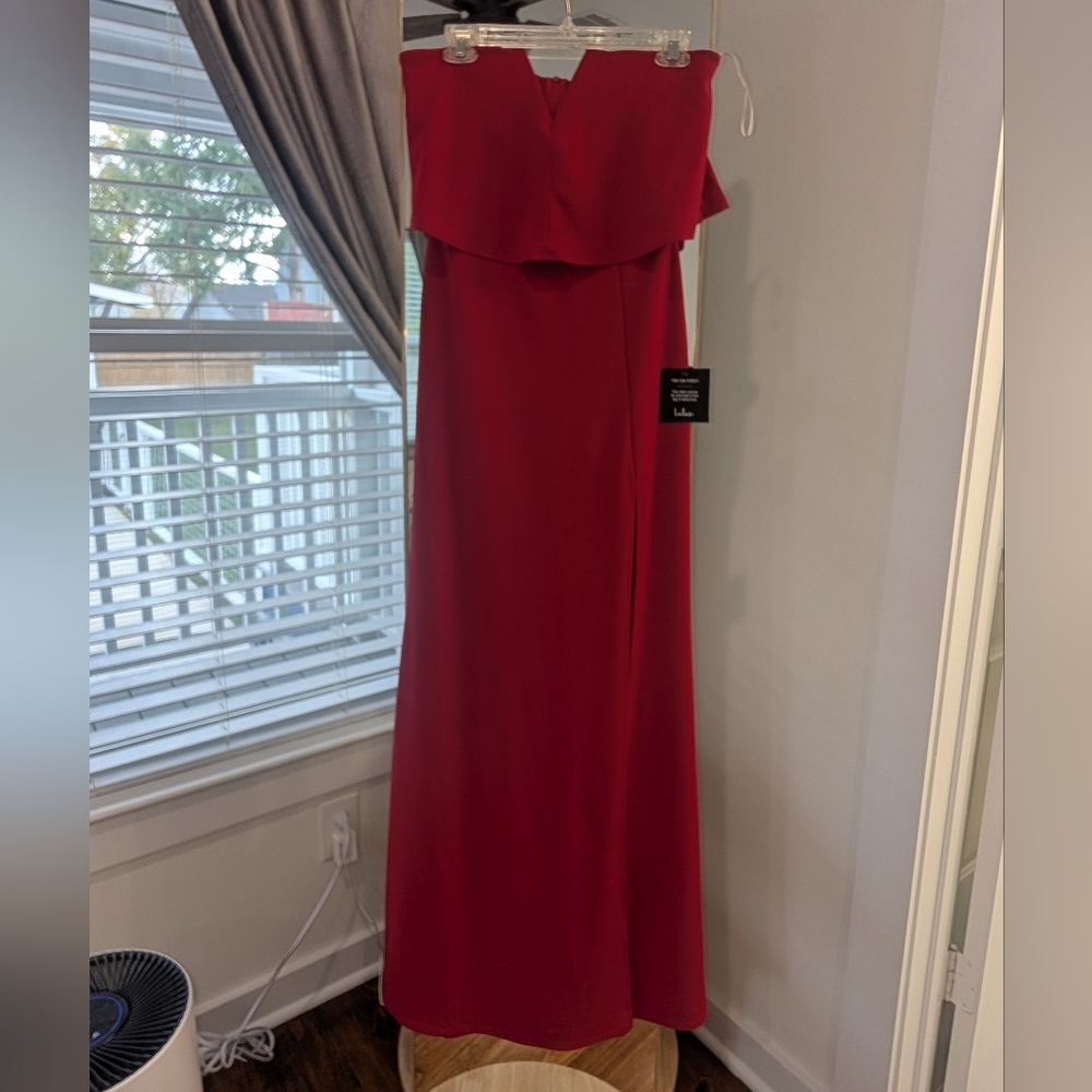 Lulu's Strapless Scarlet Dress